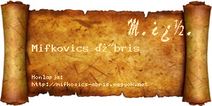 Mifkovics Ábris névjegykártya